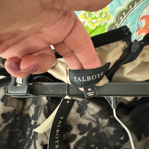 Talbots Womens Beige Black Lace Overlay Pencil MAXI Length Skirt NWT Formal 16 - Picture 4 of 7